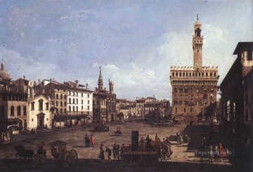  Bernardo Pintura al %C3%B3leo - La Piazza Della Signoria en Florencia urbana Bernardo Bellotto